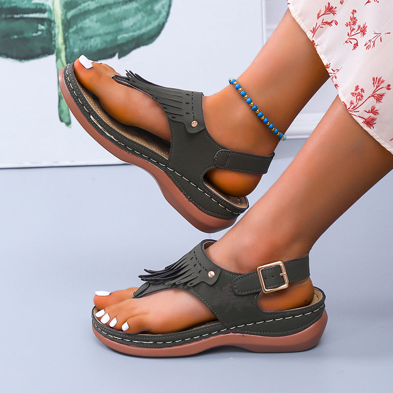 Suroman - Hollowed Out Wedge Flip Flops
