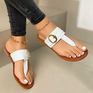 MetalGlow - Fashion Flat Flip Flop Sandals