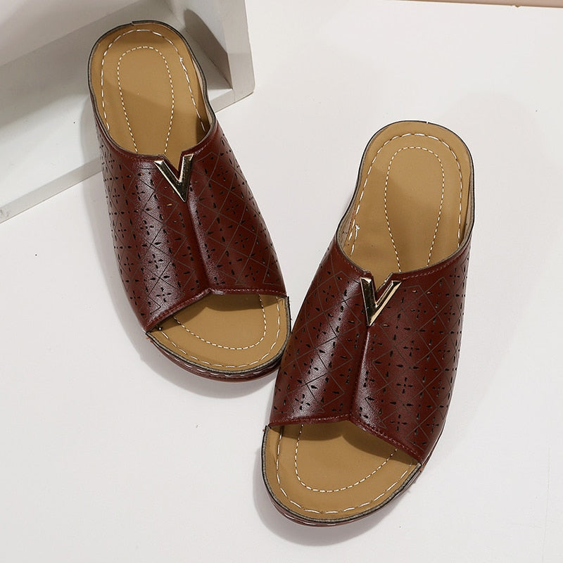 FashionMetalDeco - Orthopedic Wedge Sandals