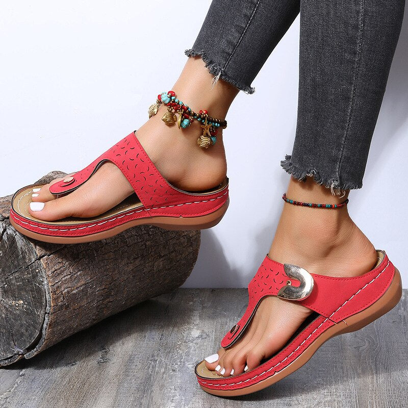 TrendySteps - Solid Pu Gladiator Flip Flops