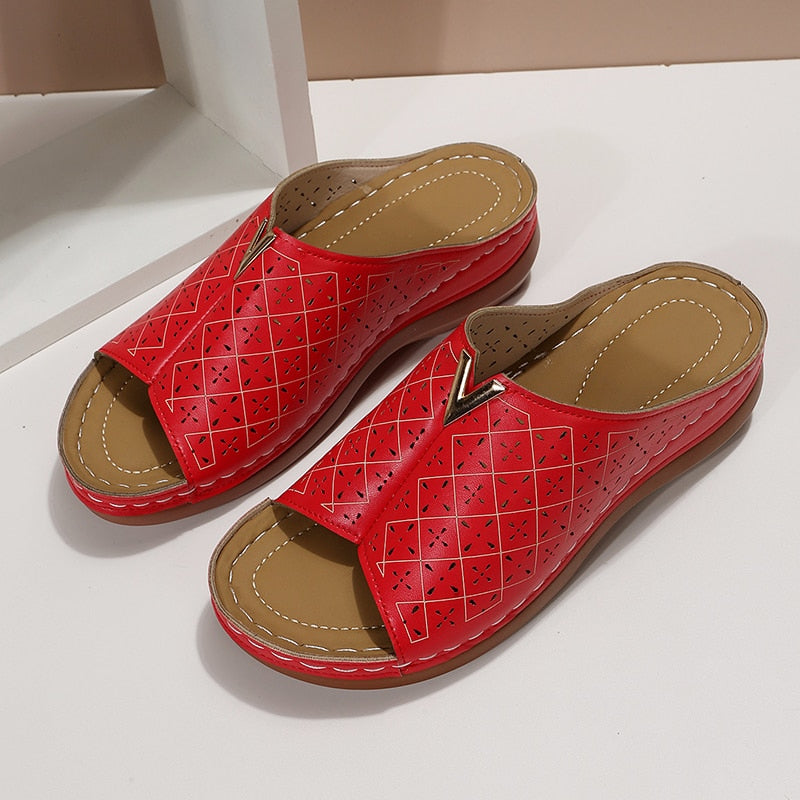 FashionMetalDeco - Orthopedic Wedge Sandals