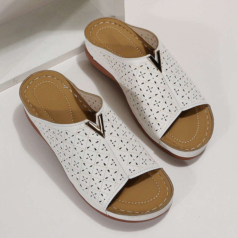 FashionMetalDeco - Orthopedic Wedge Sandals