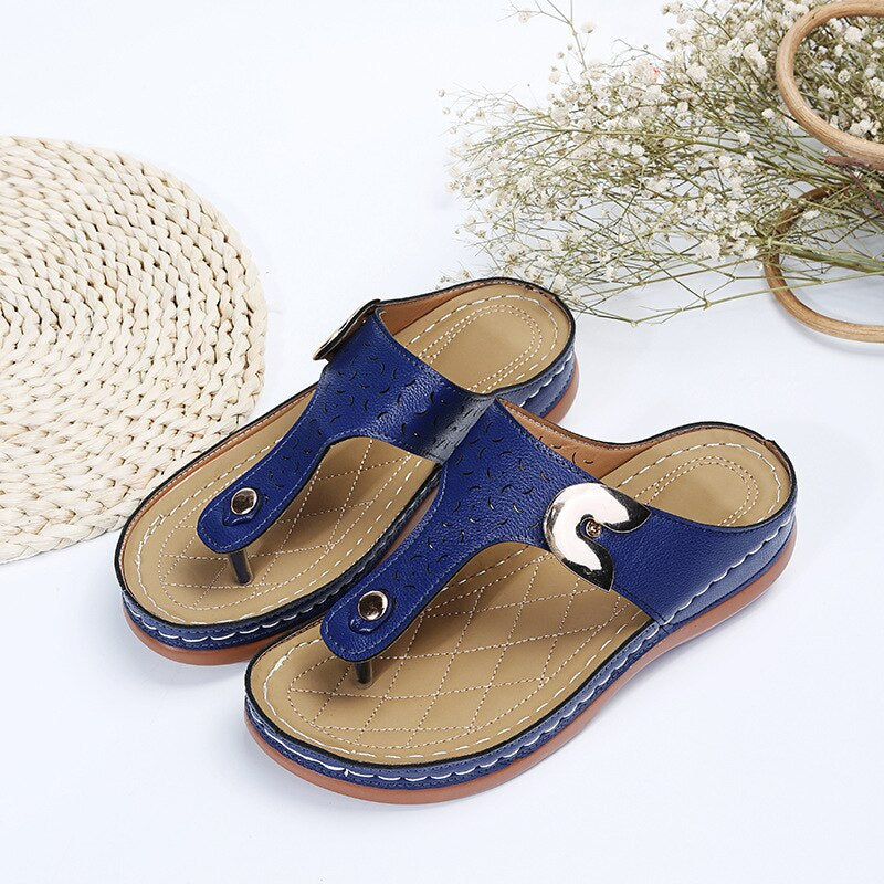 TrendySteps - Solid Pu Gladiator Flip Flops
