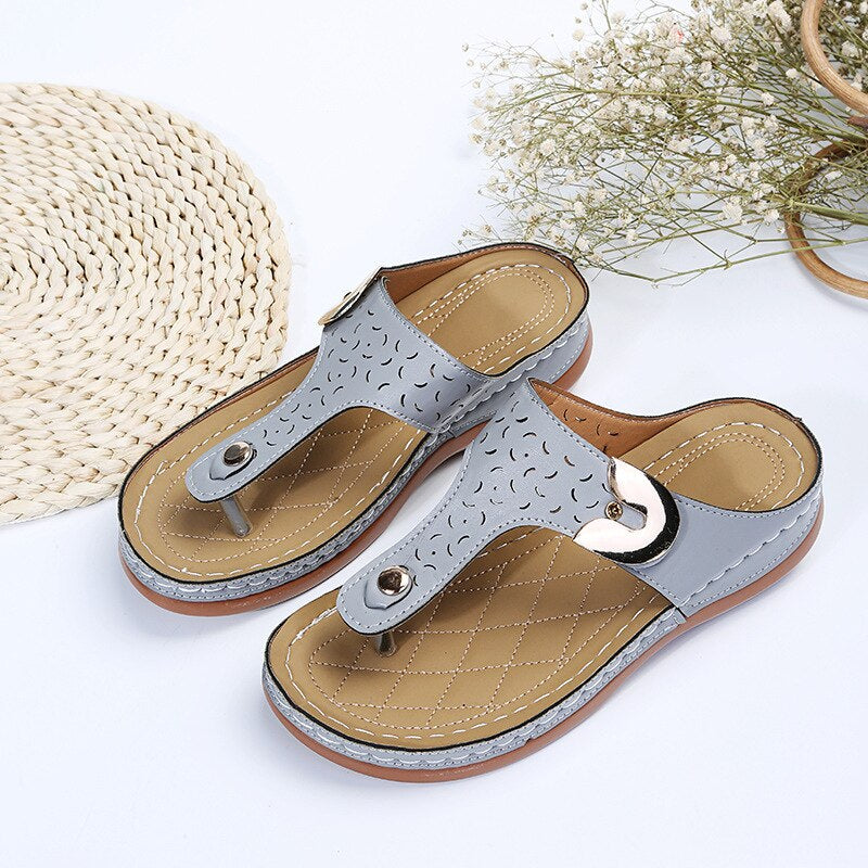 TrendySteps - Solid Pu Gladiator Flip Flops