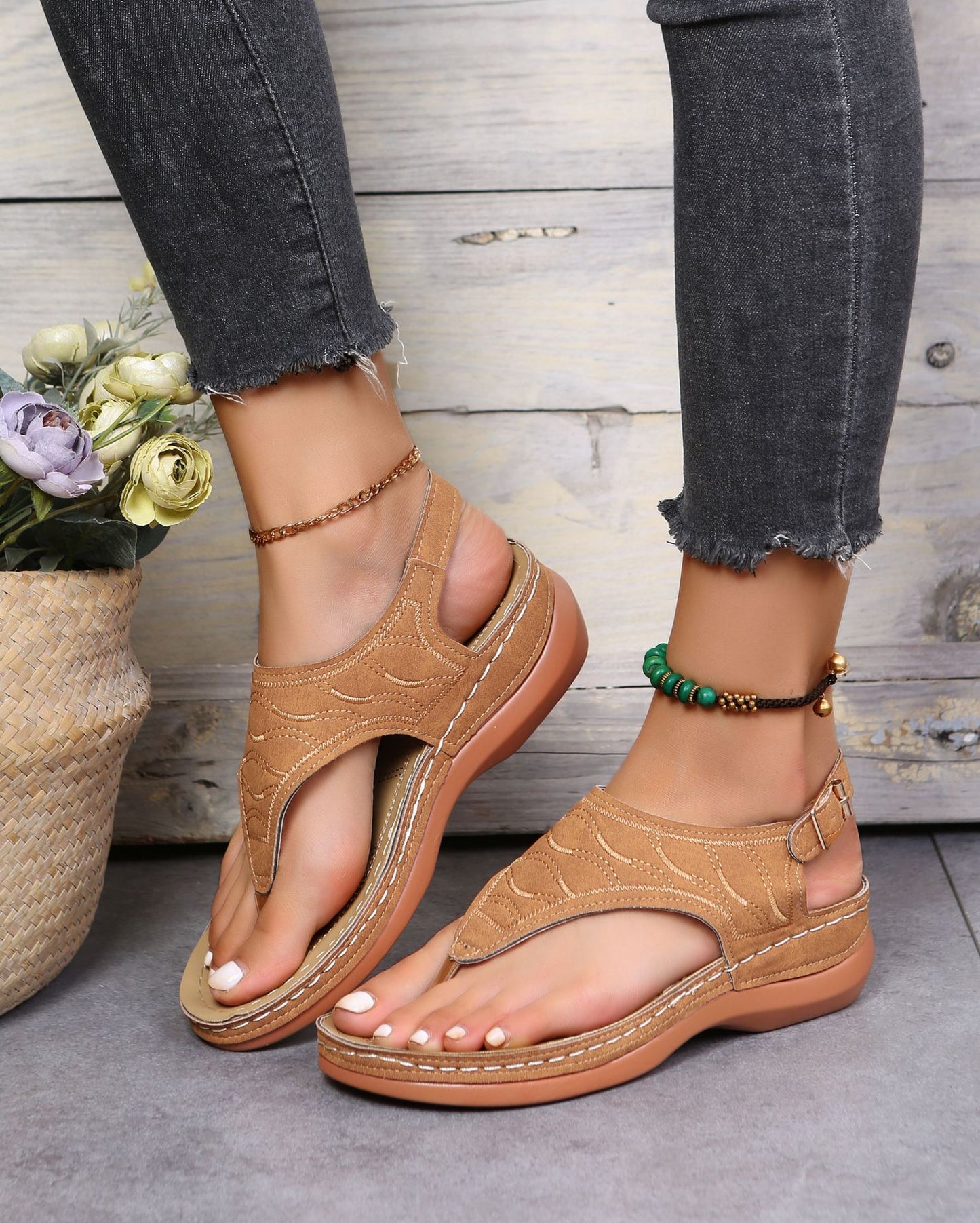 LaceTerra - Sandals Flat Orthopedic Sandals