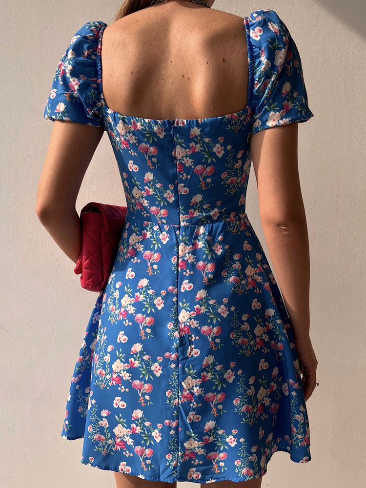 PinkyFloral - Print Dress French Style