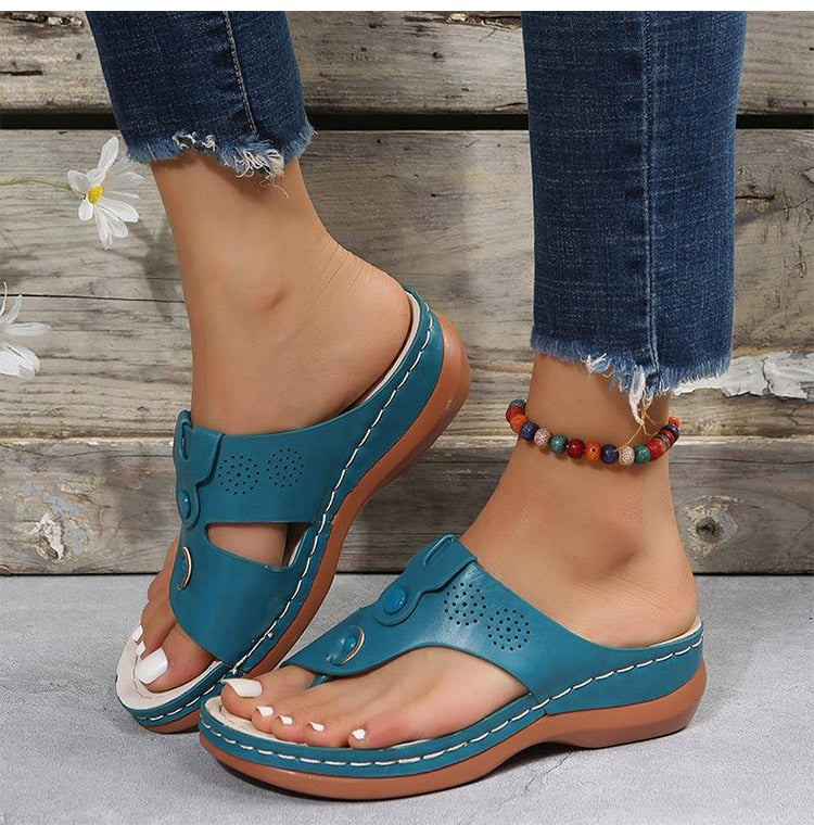 OrthoGai Toe- Closed Toe Wedge Sandals