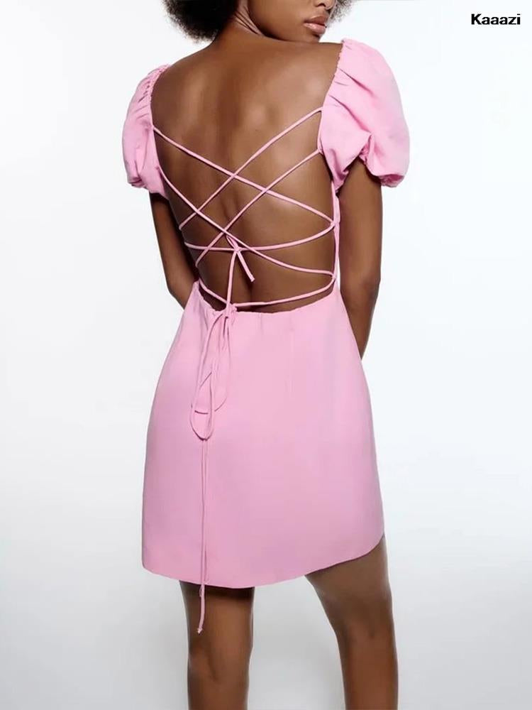 VintageFairy - Solid Mini Dress Vintage