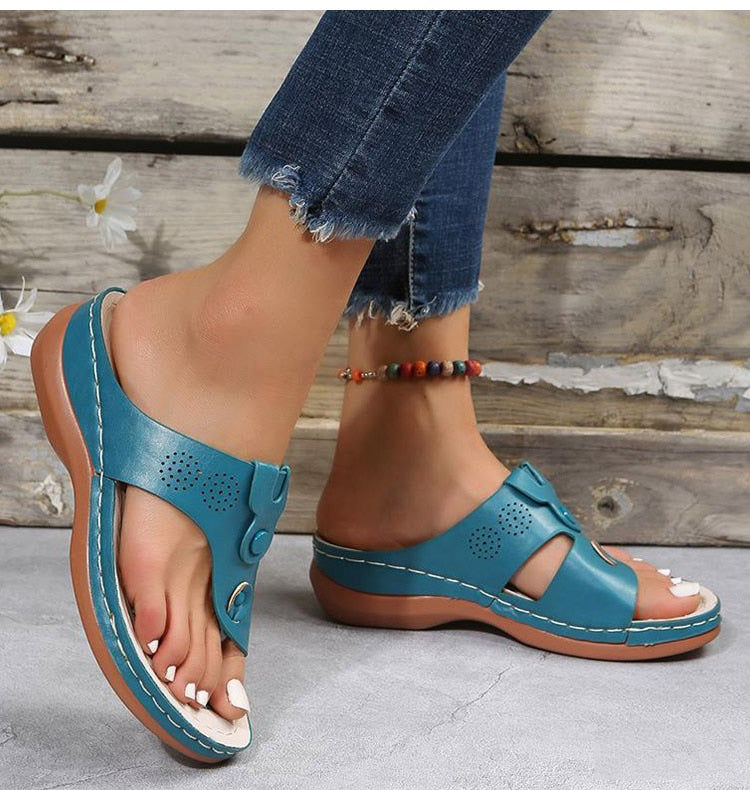 OrthoGai Toe- Closed Toe Wedge Sandals