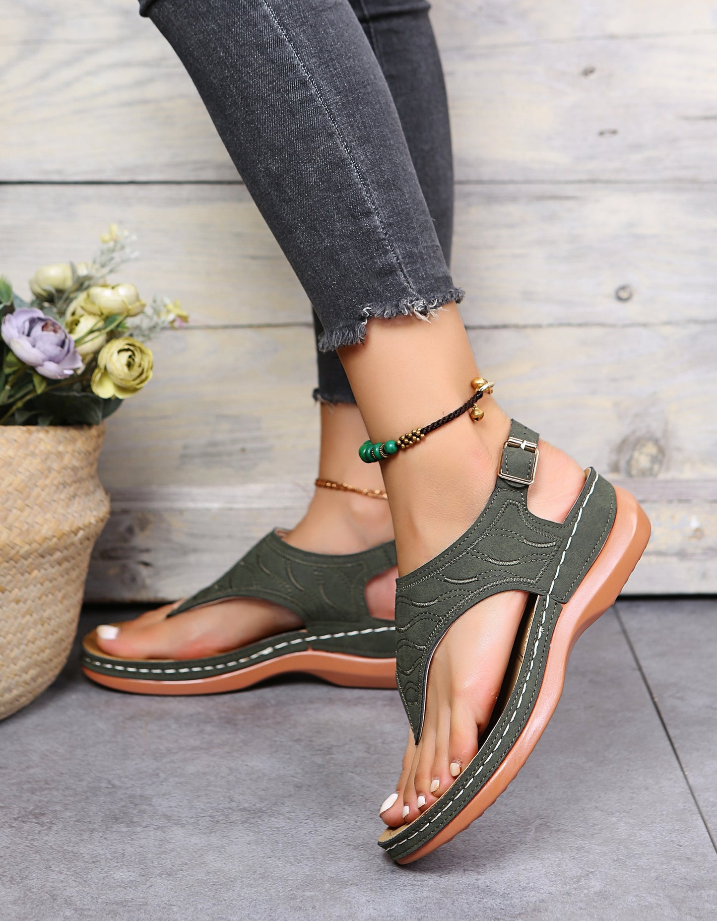 LaceTerra - Sandals Flat Orthopedic Sandals