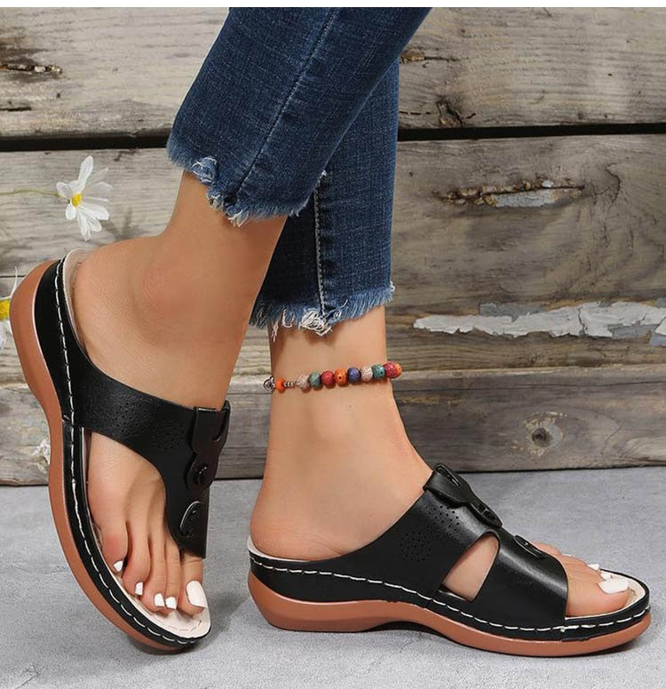 OrthoGai Toe- Closed Toe Wedge Sandals
