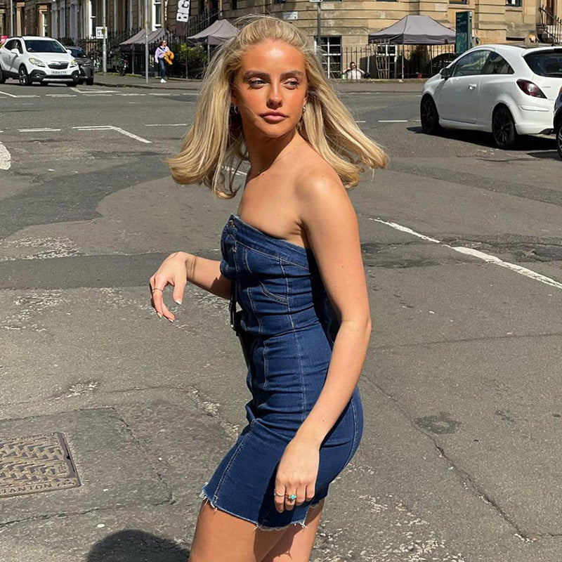 StreetSiren - Blue Denim Summer Mini Dress