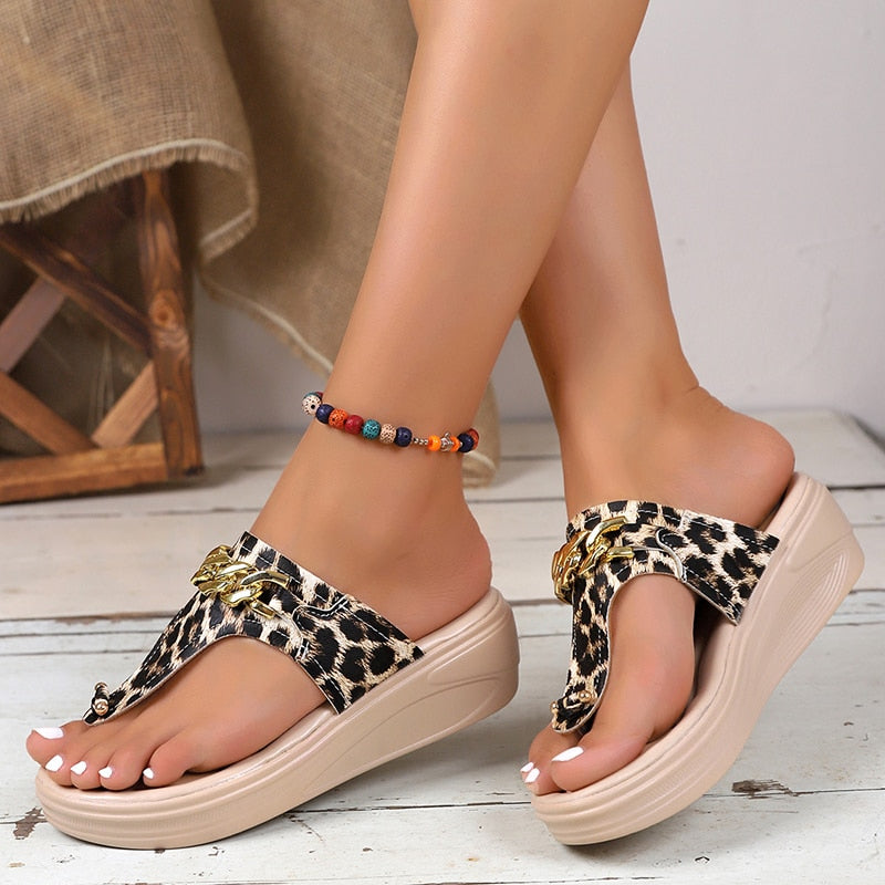 SoleMuse - Chic Wedge Flip Flops
