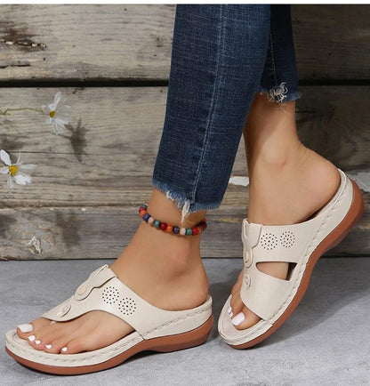 OrthoGai Toe- Closed Toe Wedge Sandals