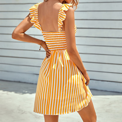 Kayla - Off Shoulder Striped Mini Dress
