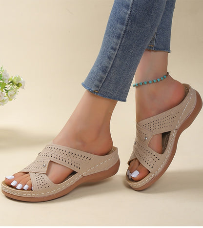 ElegantLowHeels - Orthopedic Wedge Sandals
