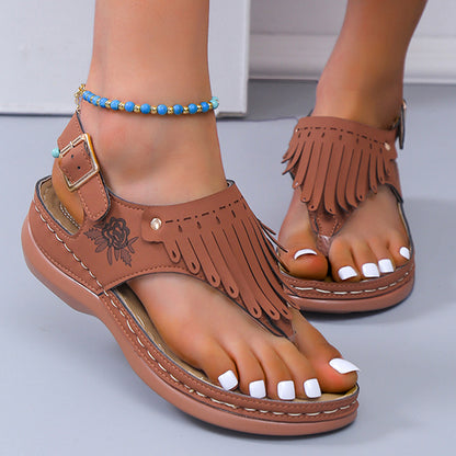 Suroman - Hollowed Out Wedge Flip Flops