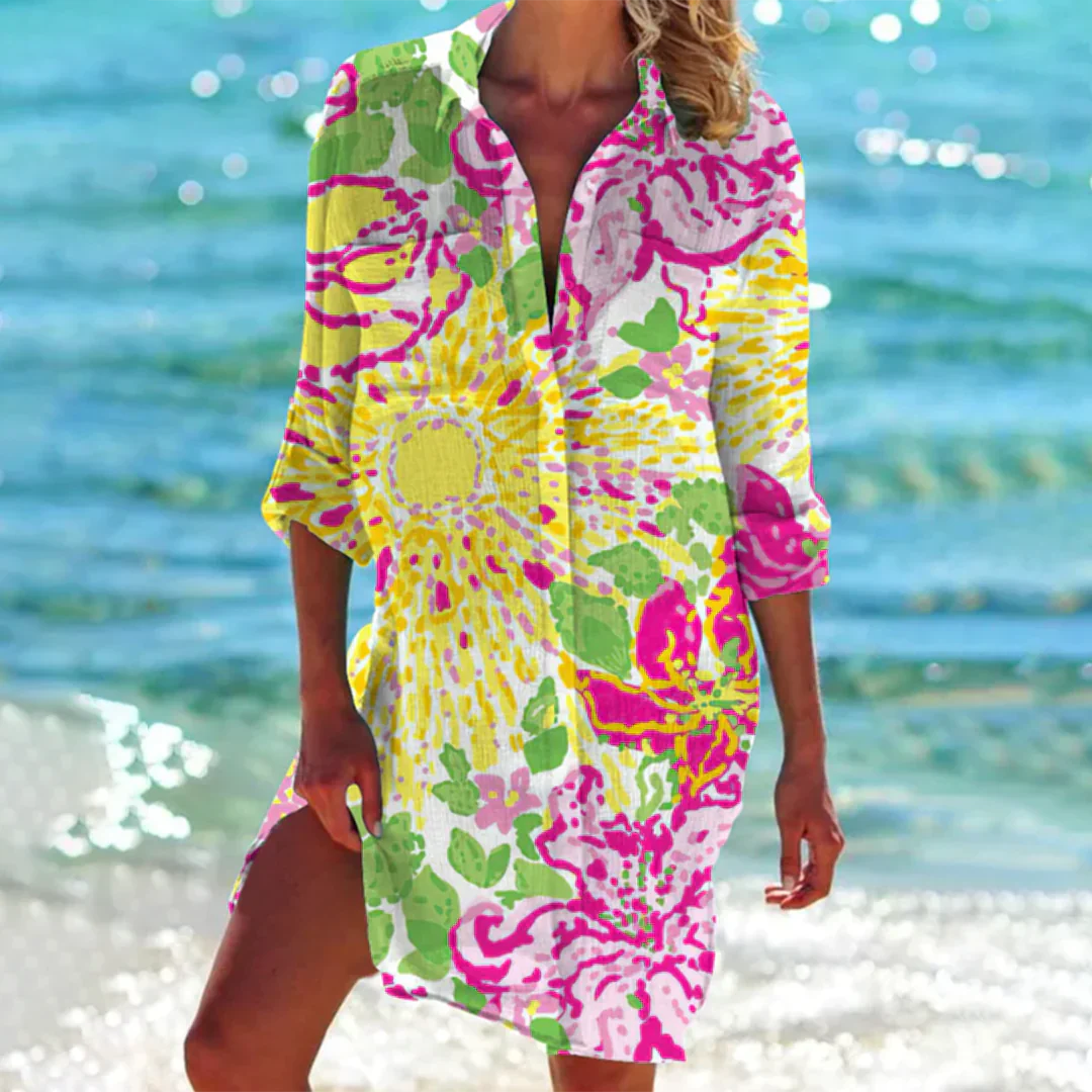 Adelheid_Sommer_Damenkleid_Baumwollkleid Gelb