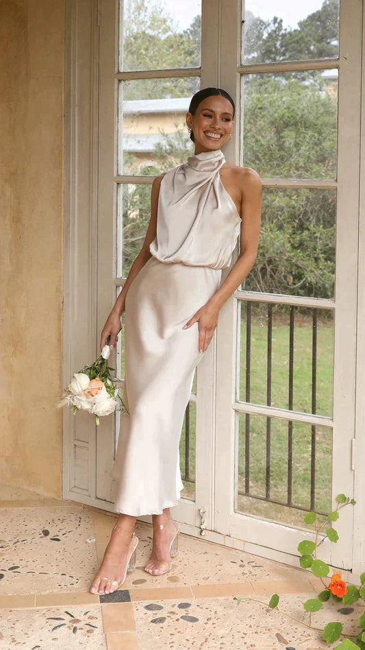 Alina – Glitzerkleid Champagner