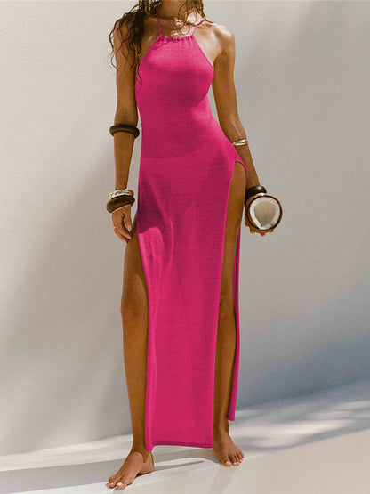 Annabelle – Maxikleid | Gehäkelt Heißes Rosa