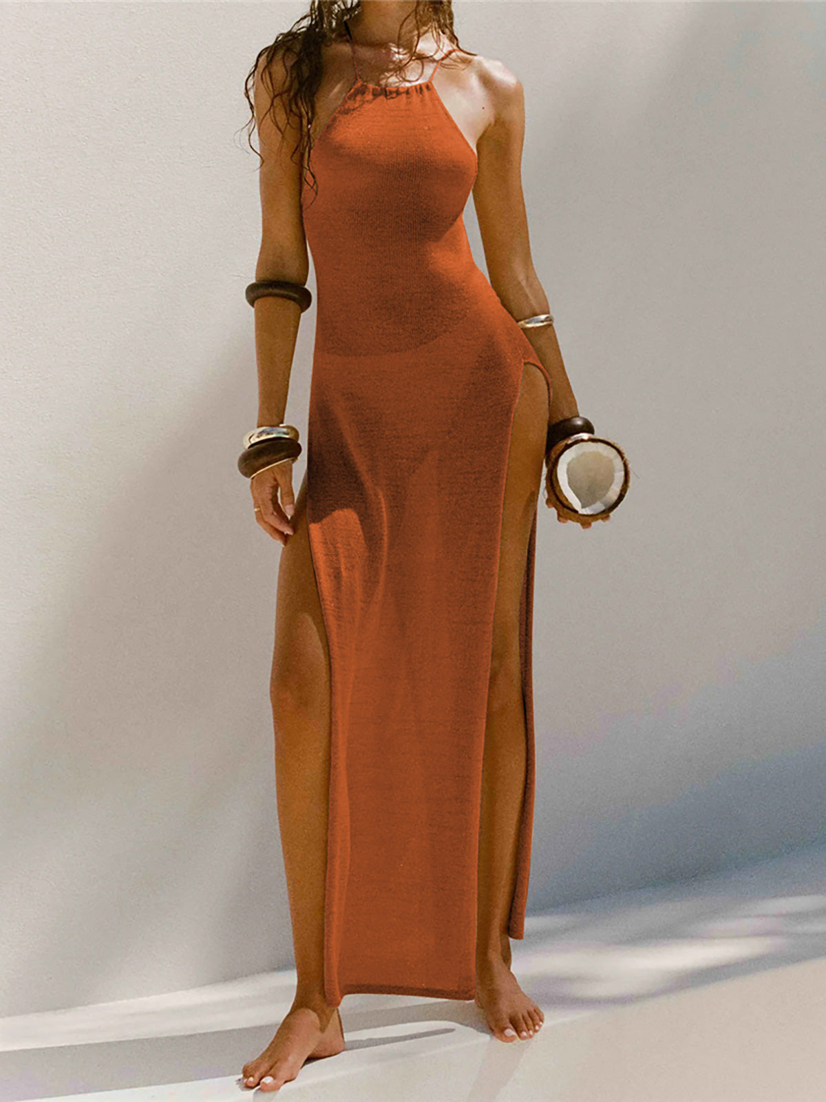 Annabelle – Maxikleid | Gehäkelt Orange 1