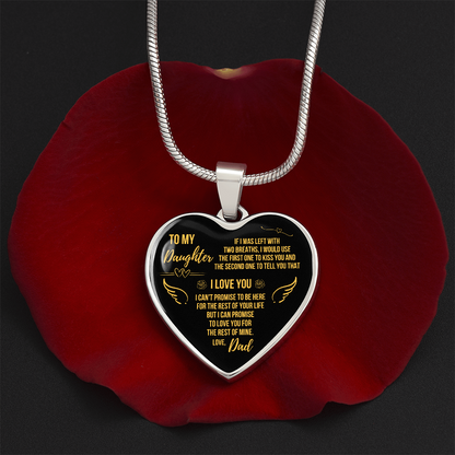To My Daughter - Love Dad Heart Necklace