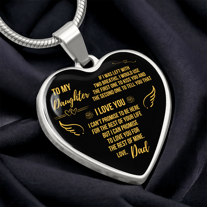 To My Daughter - Love Dad Heart Necklace