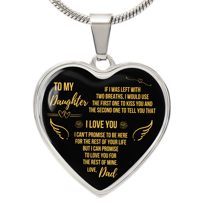 To My Daughter - Love Dad Heart Necklace