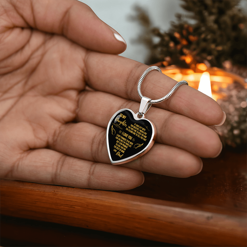 To My Daughter - Love Dad Heart Necklace
