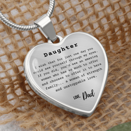 Dad to Daughter - Heartfelt Message Necklace