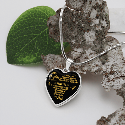 To My Daughter - Love Dad Heart Necklace