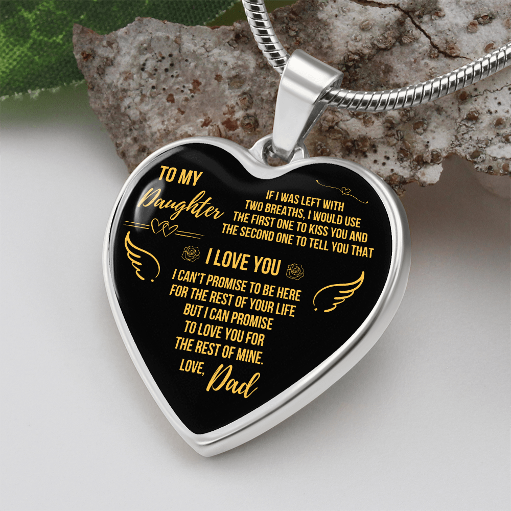 To My Daughter - Love Dad Heart Necklace