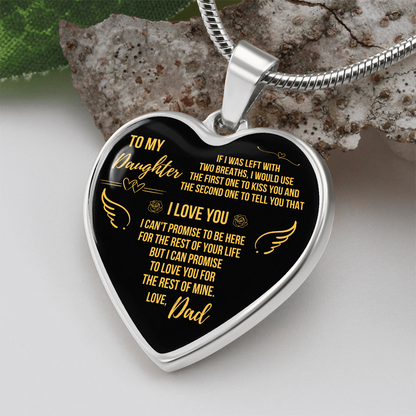 To My Daughter - Love Dad Heart Necklace