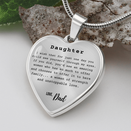Dad to Daughter - Heartfelt Message Necklace