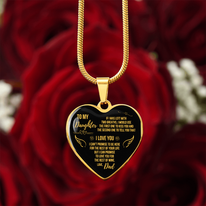 To My Daughter - Love Dad Heart Necklace