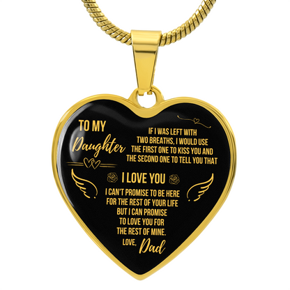 To My Daughter - Love Dad Heart Necklace