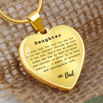 Dad to Daughter - Heartfelt Message Necklace