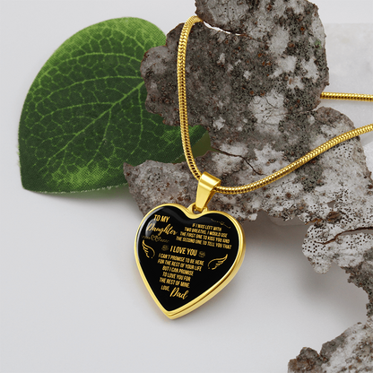 To My Daughter - Love Dad Heart Necklace