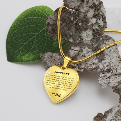 Dad to Daughter - Heartfelt Message Necklace