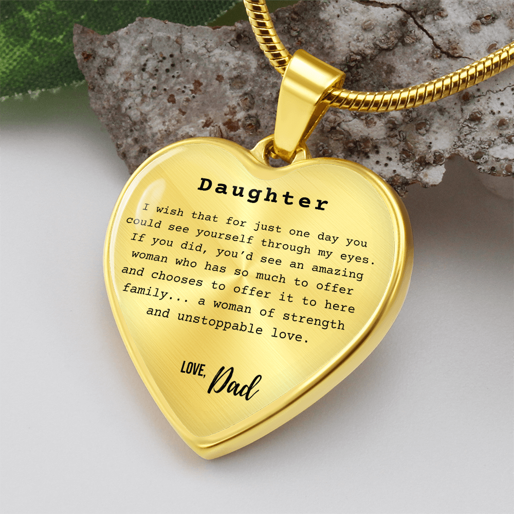 Dad to Daughter - Heartfelt Message Necklace