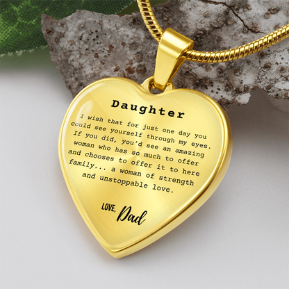 Dad to Daughter - Heartfelt Message Necklace