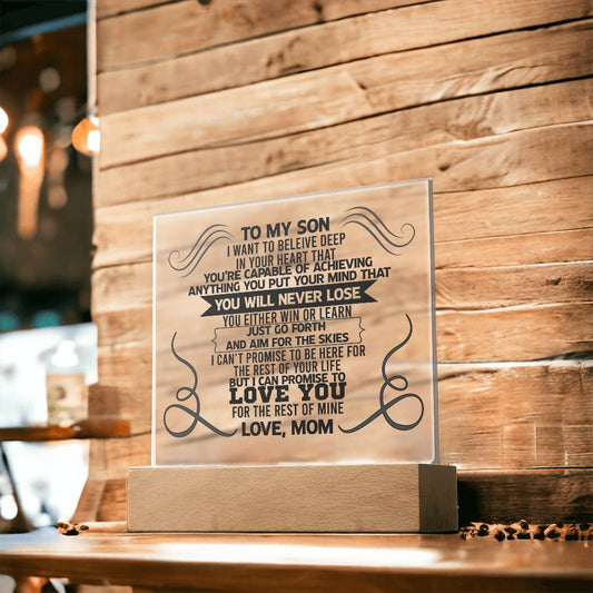 To My Son - Love Mom Acrylic Plaque