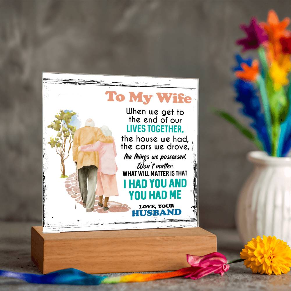 To My Wife - Love Your Husband Acrylic Plaque