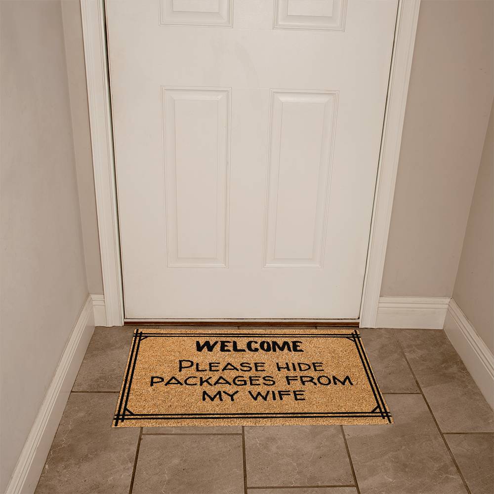 Hide Packages from my Wife - Funny Doormat