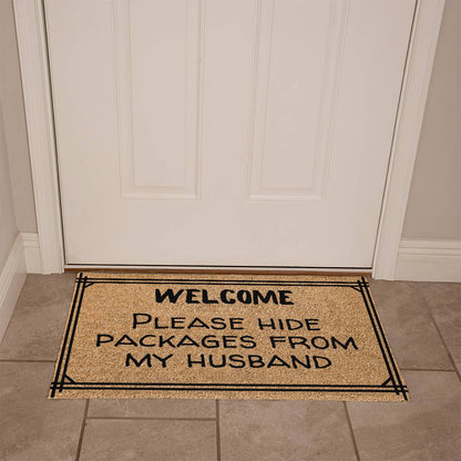 Hide Packages from my Husband - Funny Doormat