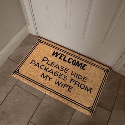 Hide Packages from my Wife - Funny Doormat