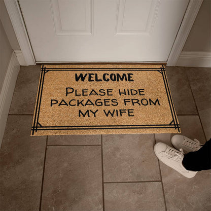 Hide Packages from my Wife - Funny Doormat