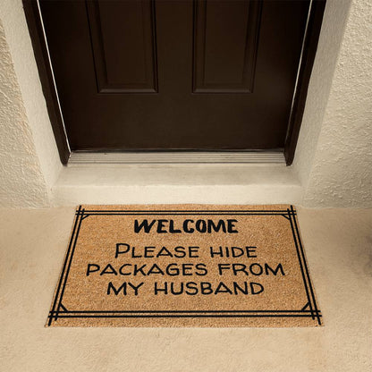 Hide Packages from my Husband - Funny Doormat