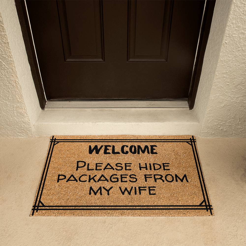 Hide Packages from my Wife - Funny Doormat