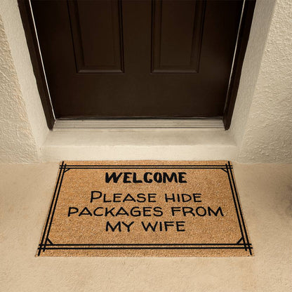 Hide Packages from my Wife - Funny Doormat